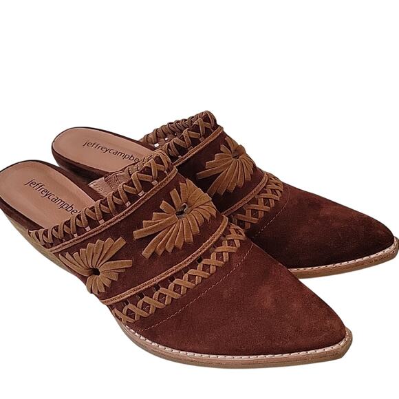 Jeffrey Campbell Billy Suede Western Boho Mules, 8.5 - Picture 1 of 9